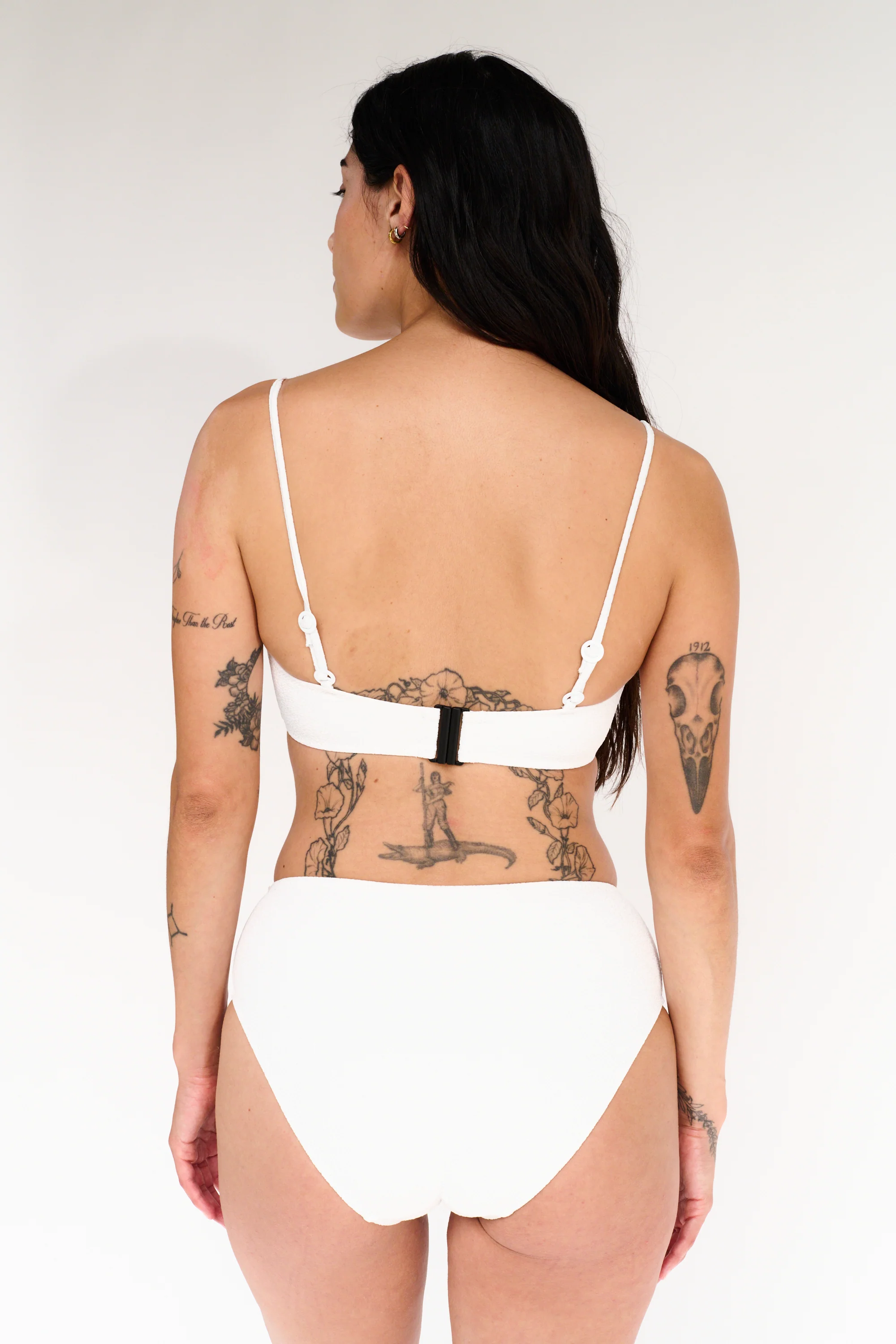 Boucle High Waist Bikini Bottom | White - Image 3