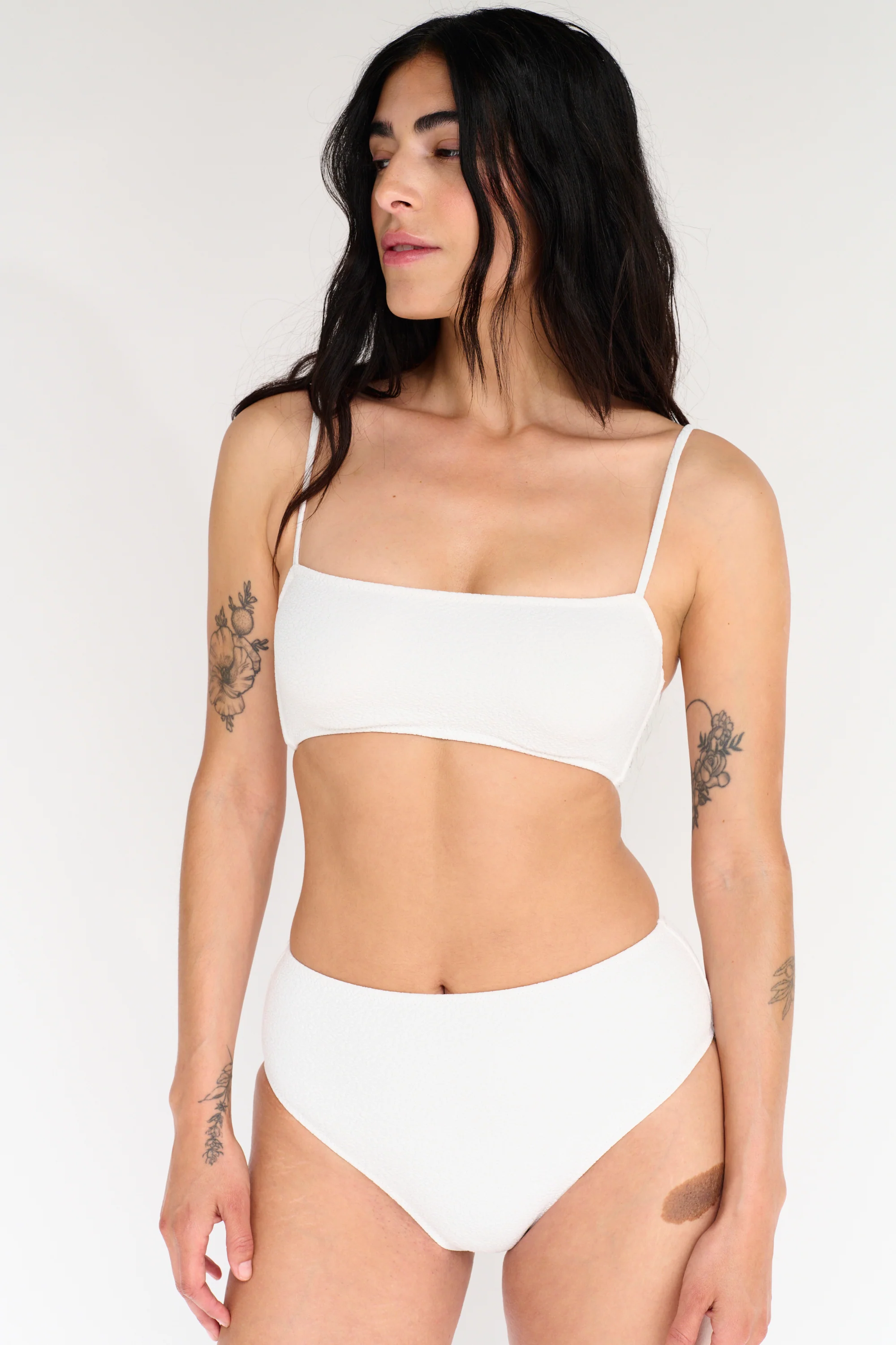 Boucle High Waist Bikini Bottom | White - Image 4