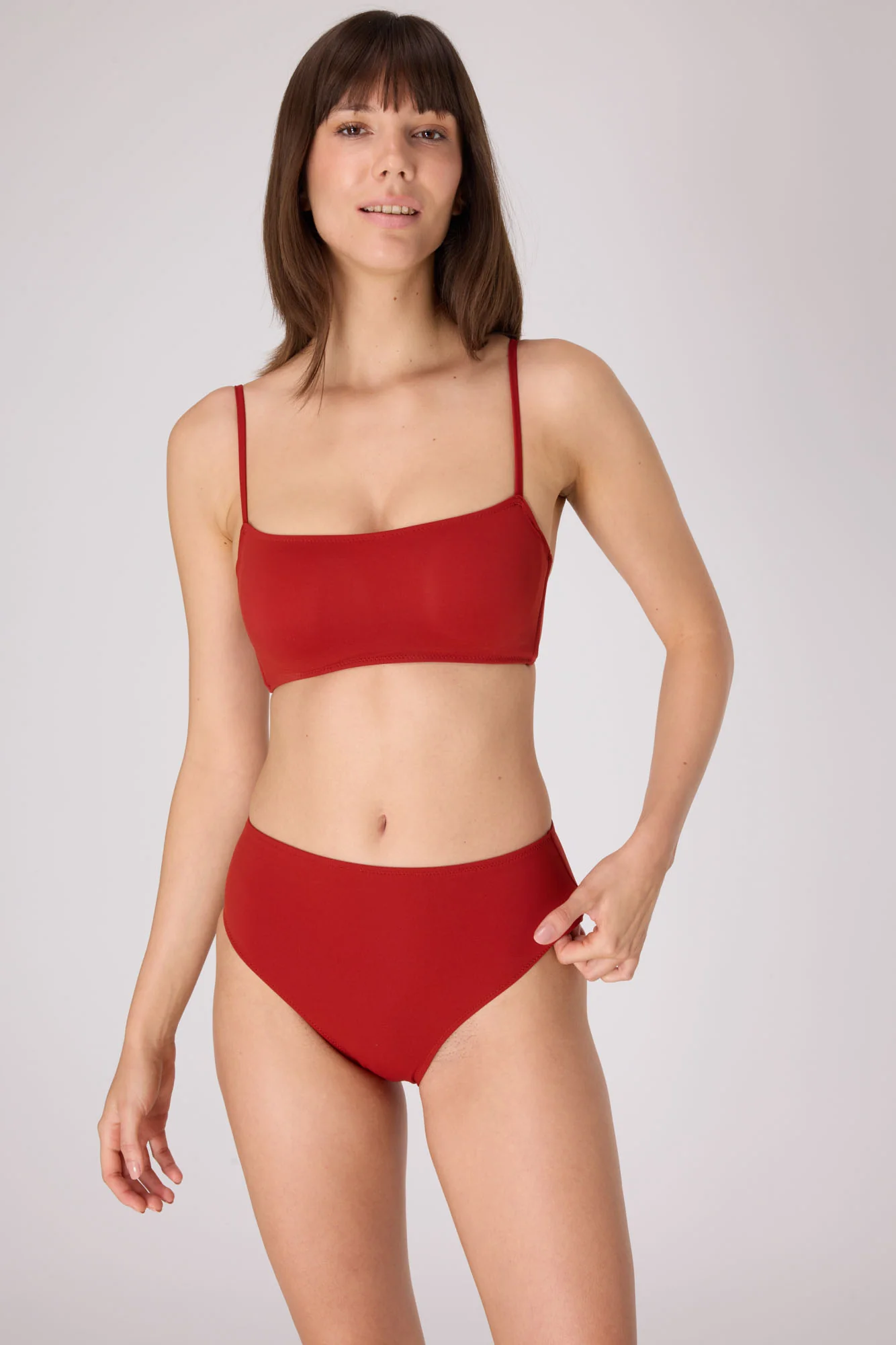 Essential High Waist Bikini Bottom | Crimson - Image 3