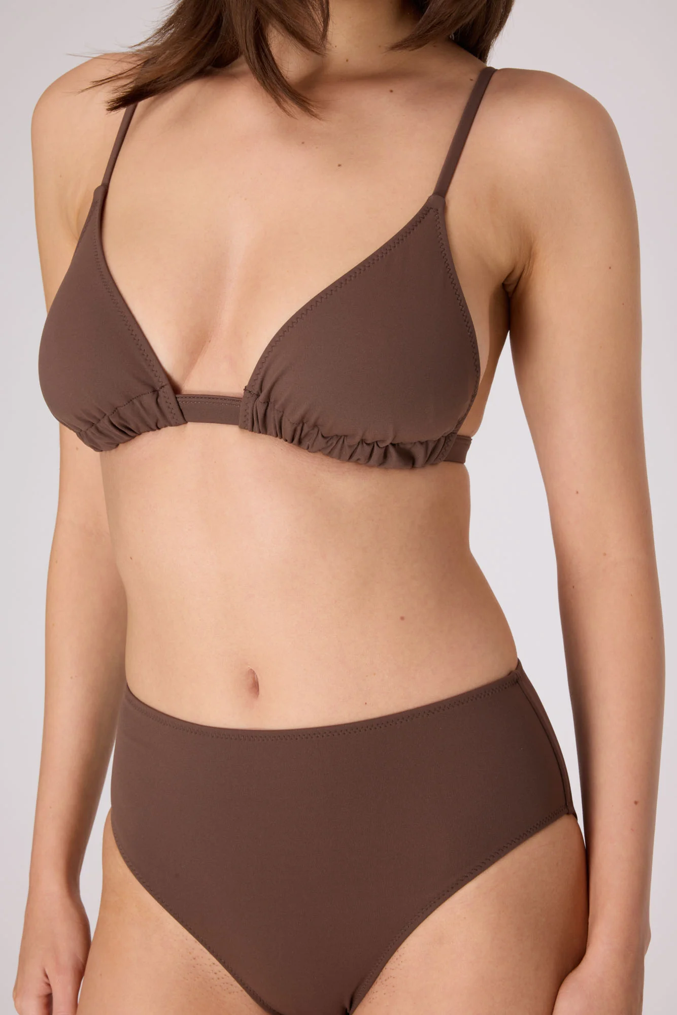 Essential High Waist Bikini Bottom | Choco - Image 2
