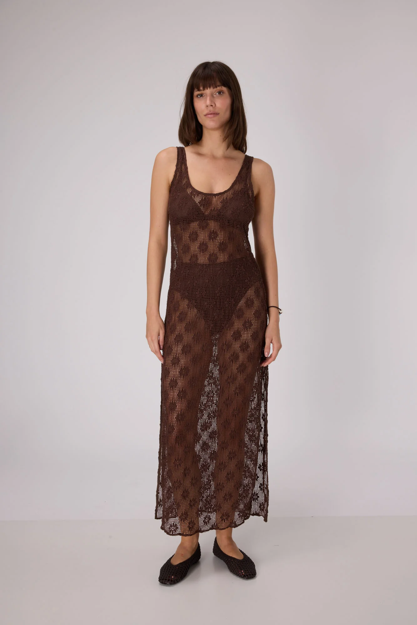 Handloom Maxi Dress  | Choco - Image 2