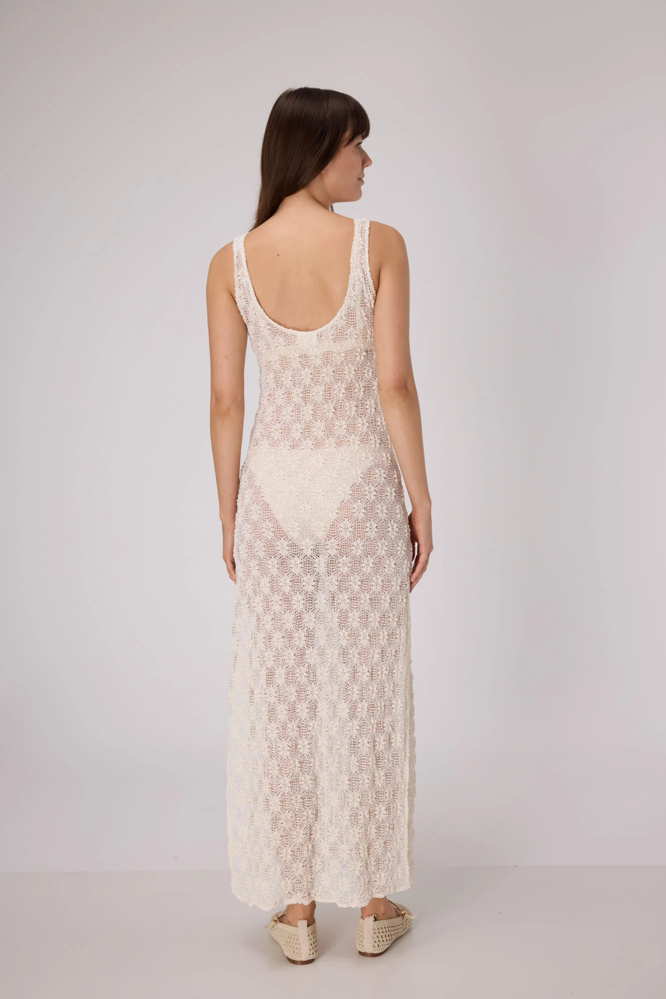 Handloom Maxi Dress | Cream - Image 5