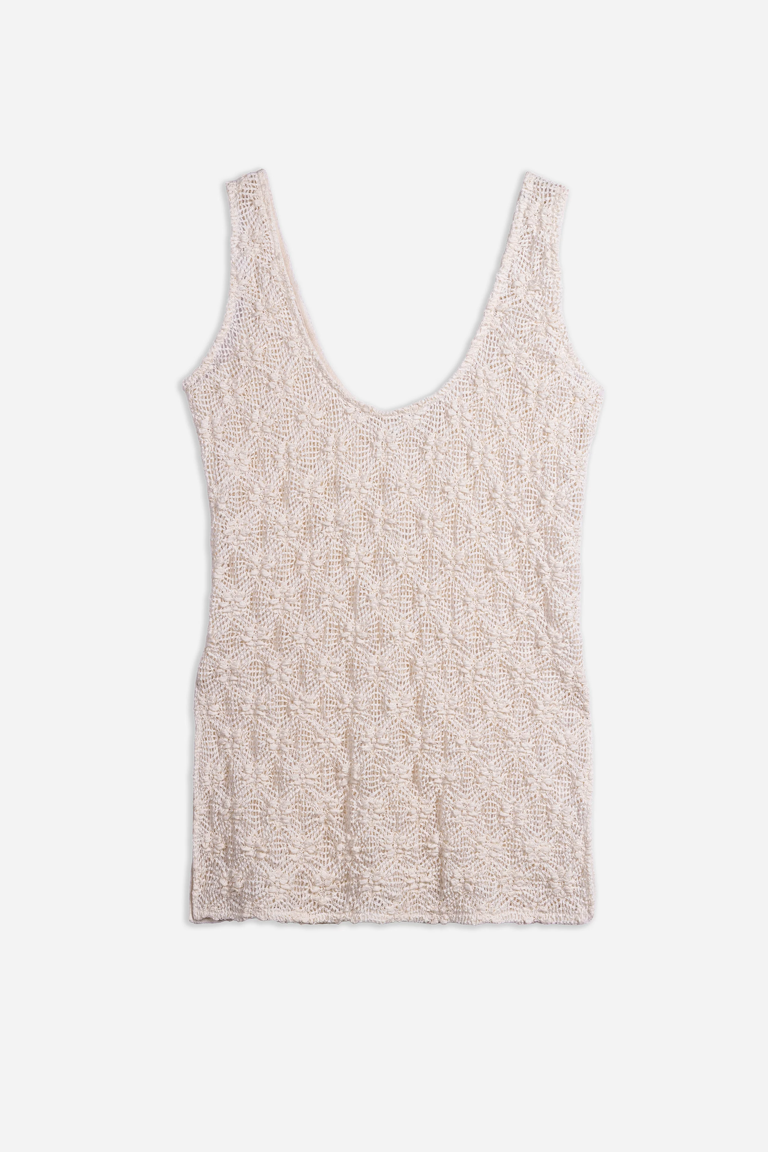 Handloom Tank Top | Cream