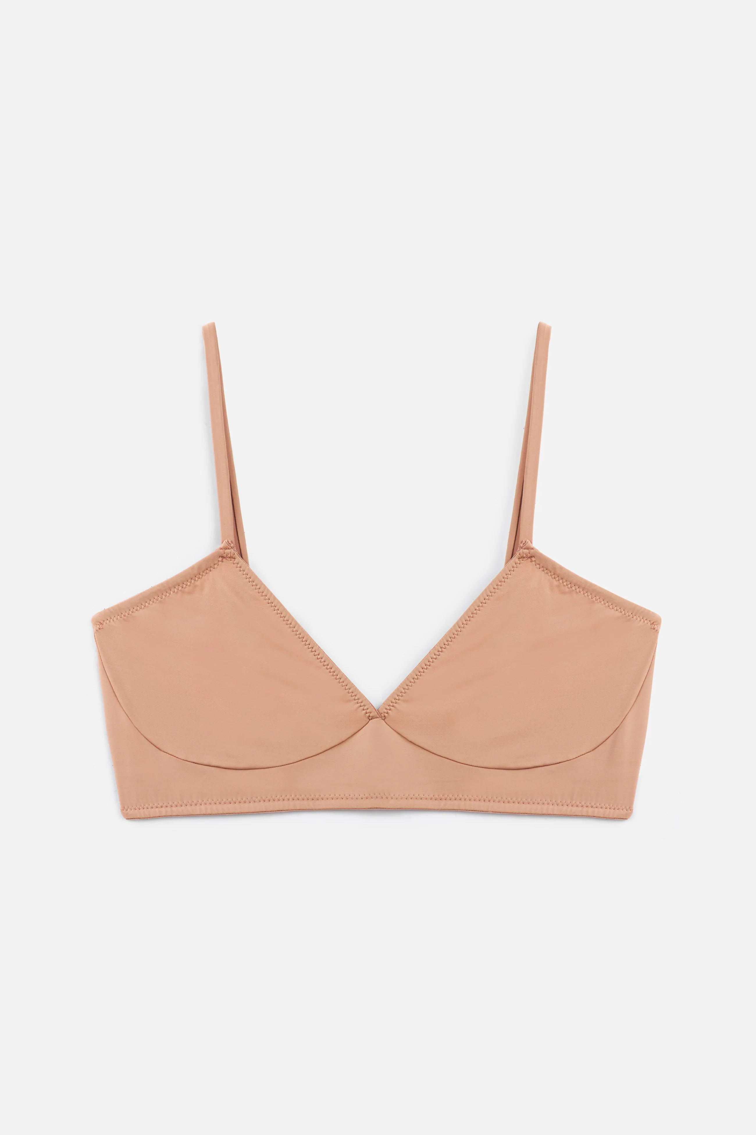 Nano Minimal Soft Triangle Bra | Bronze