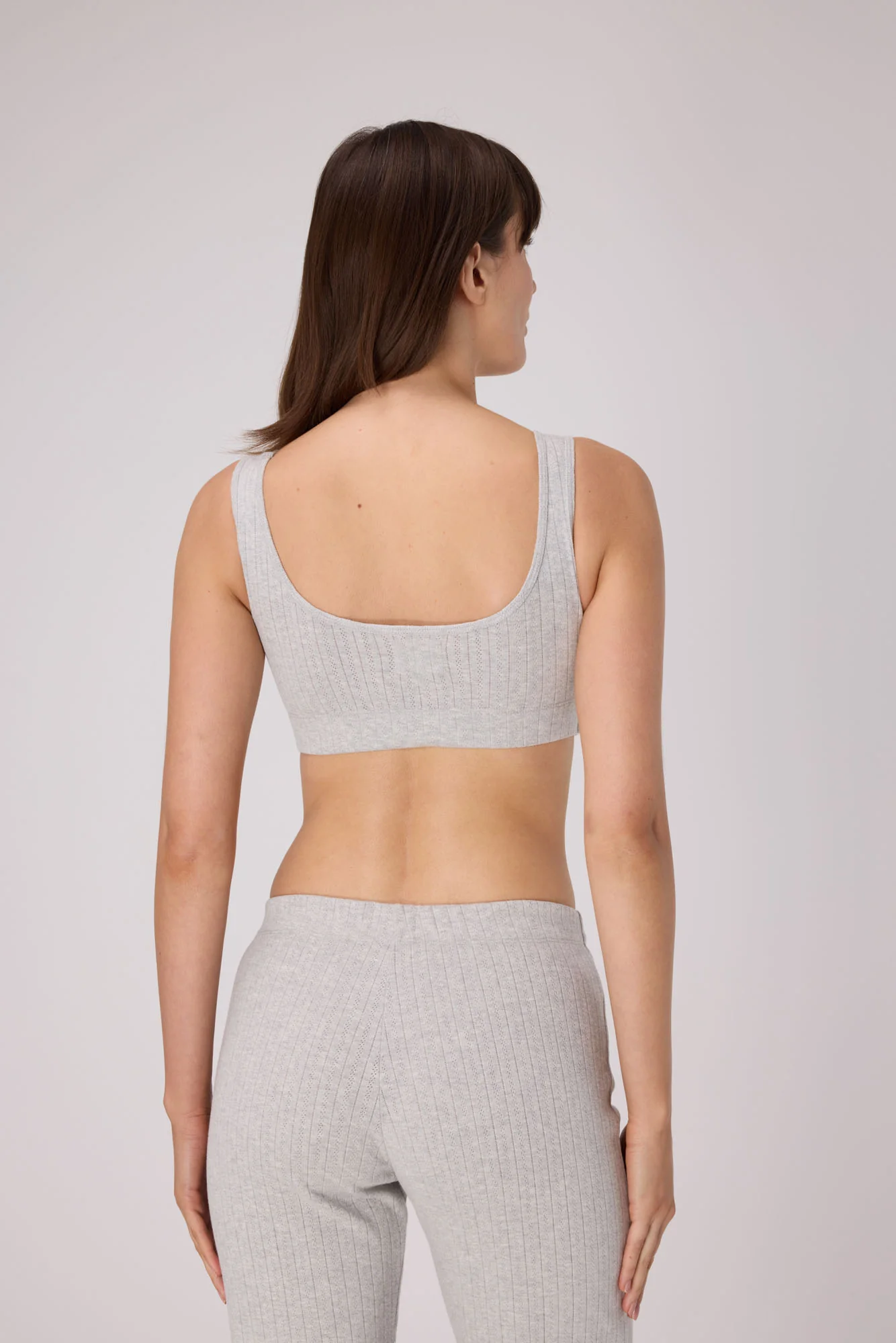 Pointelle Soft Bra Top | Heather Grey - Image 3
