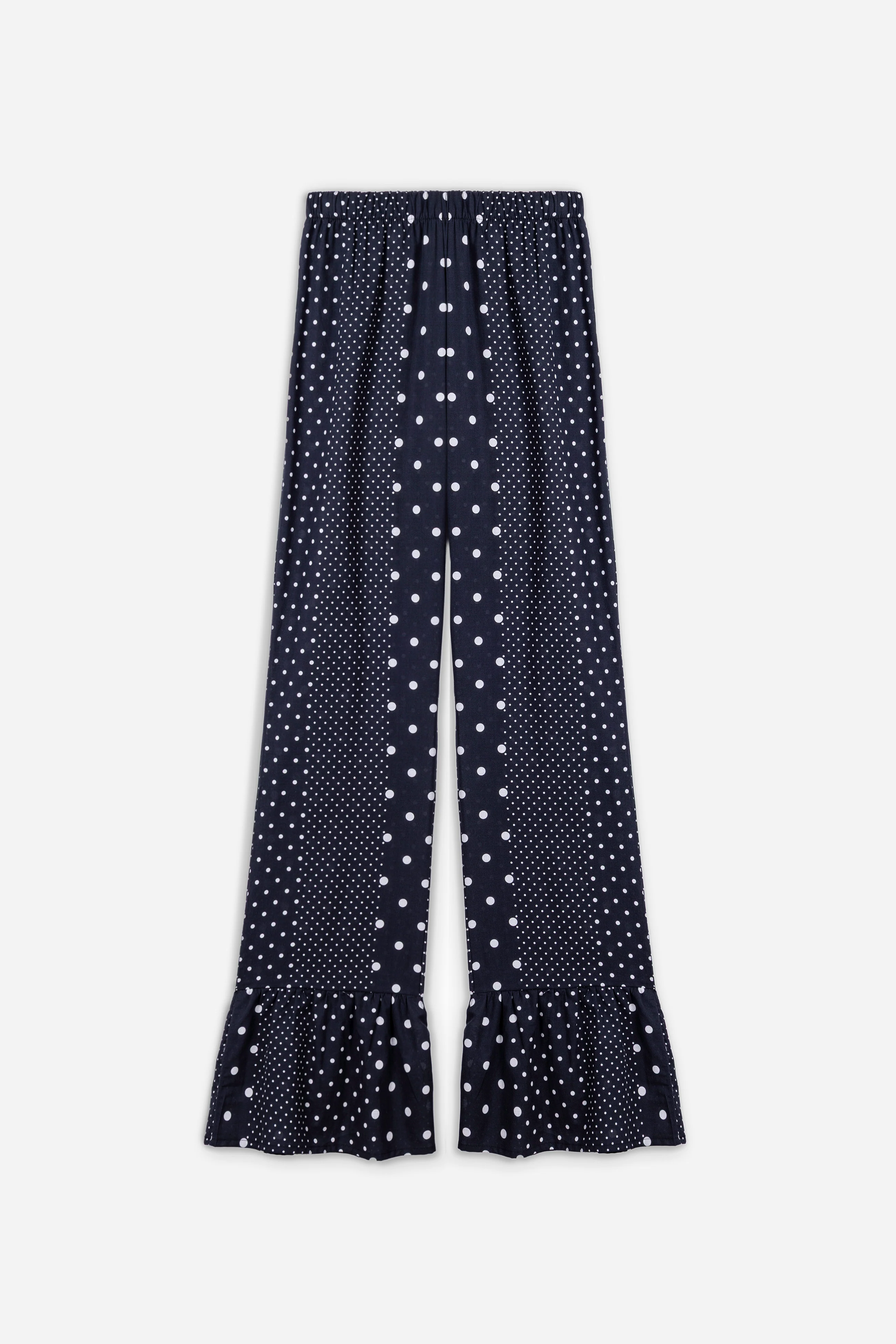 Polka Dot Cotton Pants  | Black