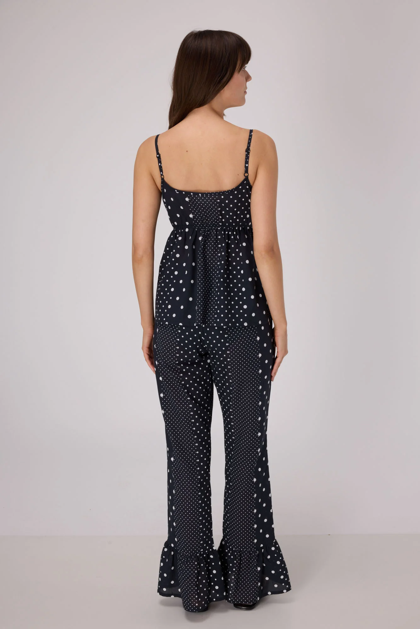 Polka Dot Cotton Pants  | Black - Image 4
