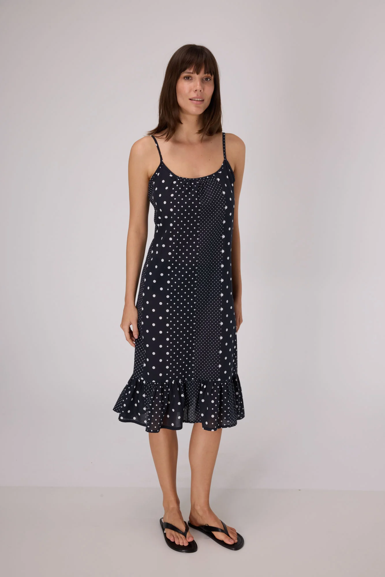 Polka Dot Slip Dress | Black - Image 3