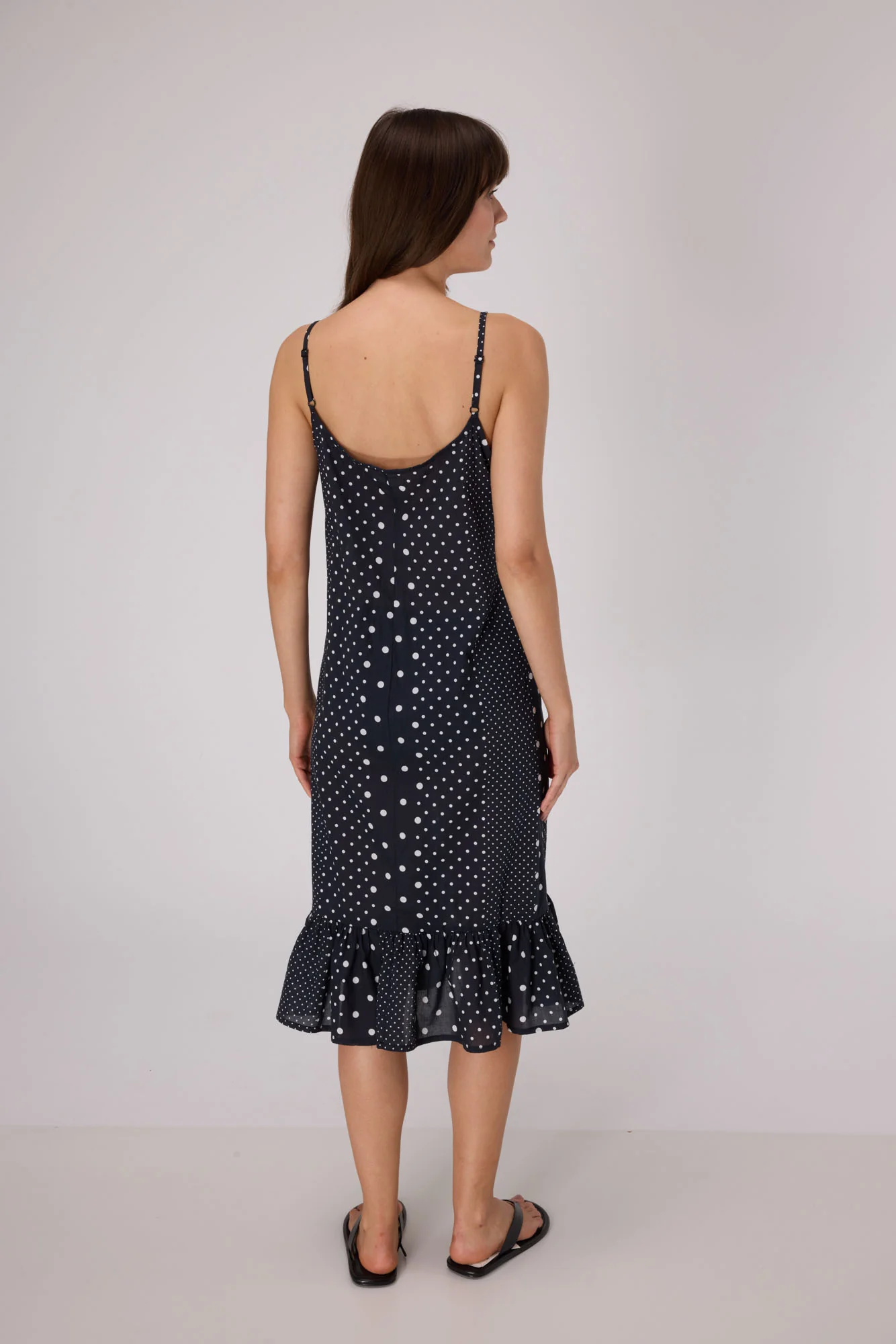 Polka Dot Slip Dress | Black - Image 4